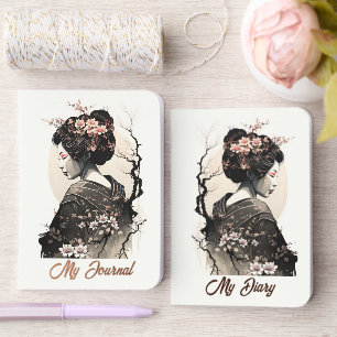 Japan Geisha Watercolor - Rose Foil Notebook Set