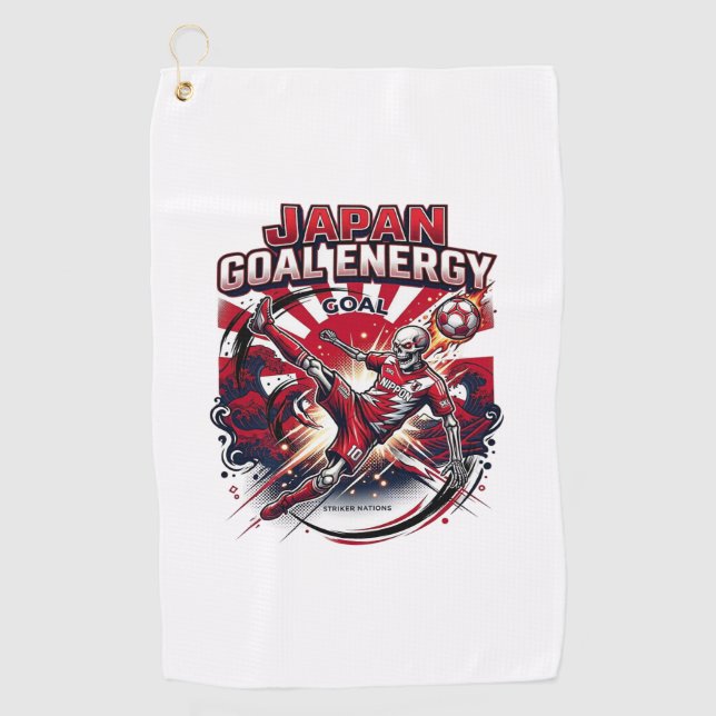 Japan Goal Energy Skeleton Striker Nations Creativ Golf Towel (Front)
