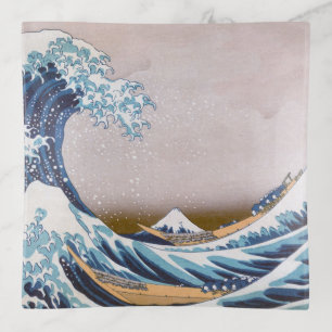Japan Great Wave off Kanagawa: Tsunami Enemy Ships Trinket Tray