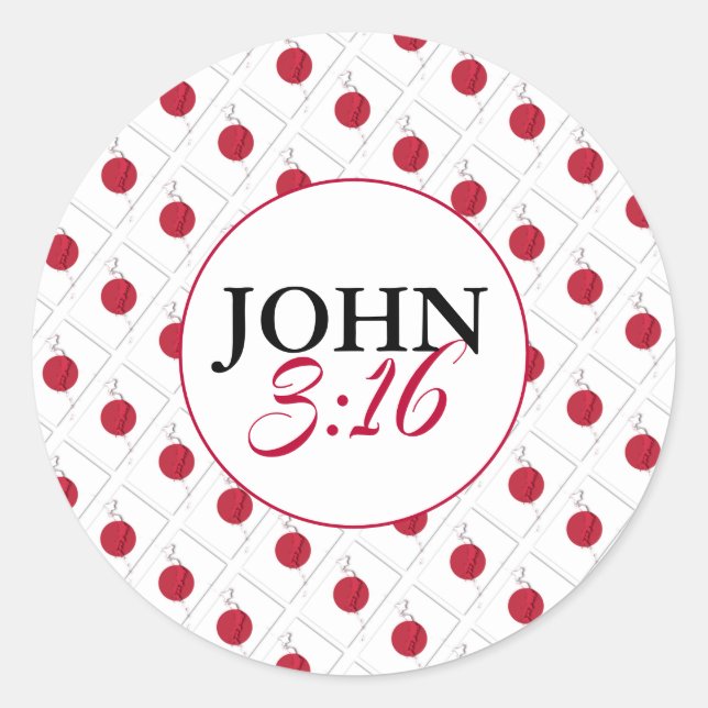 JAPAN HINOMARU God So Loved The World John 3:16 Classic Round Sticker (Front)
