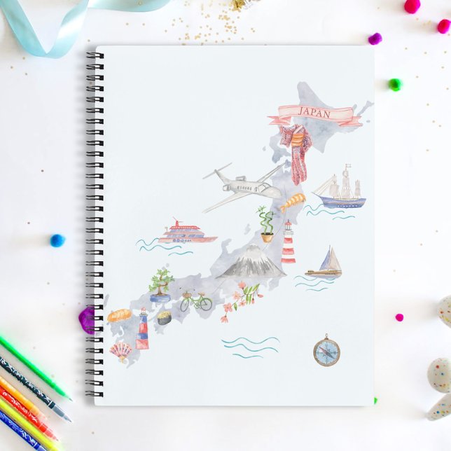 Japan Illustrated Map Notebook (In situ)