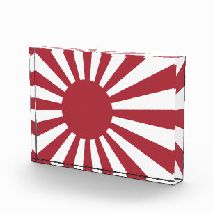 Japan Imperial Rising Sun Flag, Edo to WW2 Acrylic Award