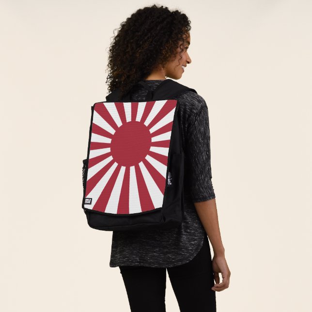 Japan Imperial Rising Sun Flag, Edo to WW2 Backpack (Worn)
