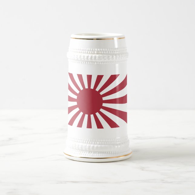 Japan Imperial Rising Sun Flag, Edo to WW2 Beer Stein (Center)