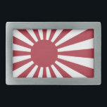 Japan Imperial Rising Sun Flag, Edo to WW2 Belt Buckle<br><div class="desc">The Rising Sun Flag is a Japanese flag (???, Kyokujitsu-ki) that consists of a red disc and sixteen red rays emanating from the disc. Like the Japanese national flag, the Rising Sun Flag symbolizes the sun. The flag was originally used by feudal warlords in Japan during the Edo period. It...</div>