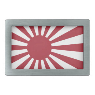 Japan Imperial Rising Sun Flag, Edo to WW2 Belt Buckle
