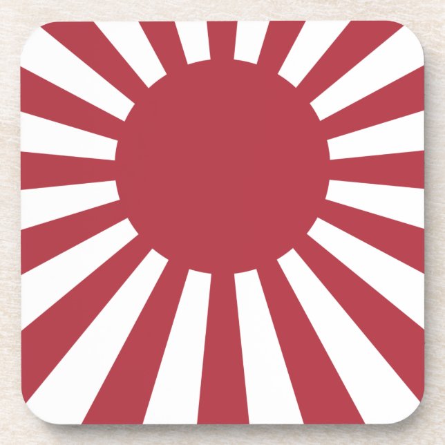 Japan Imperial Rising Sun Flag, Edo to WW2 Beverage Coaster (Front)