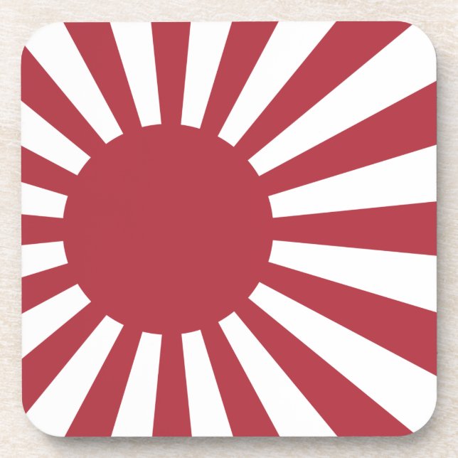 Japan Imperial Rising Sun Flag, Edo to WW2 Beverage Coaster (Front)