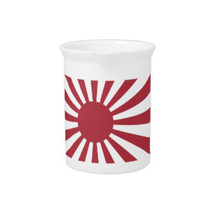 Japan Imperial Rising Sun Flag, Edo to WW2 Beverage Pitcher