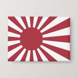 Japan Imperial Rising Sun Flag, Edo to WW2 Button