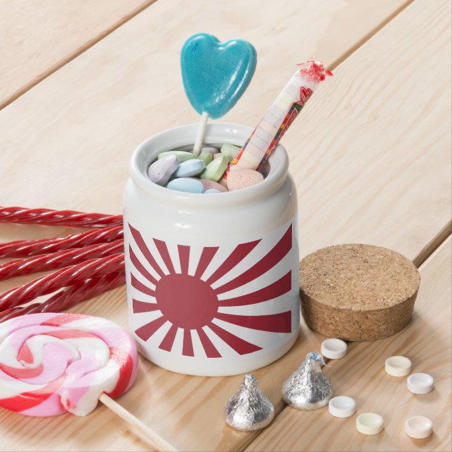 Japan Imperial Rising Sun Flag, Edo to WW2 Candy Jar (In Situ)