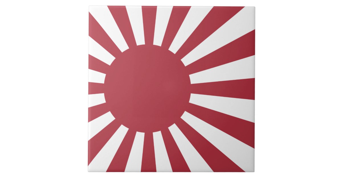 Japan Imperial Rising Sun Flag, Edo to WW2 Ceramic Tile | Zazzle