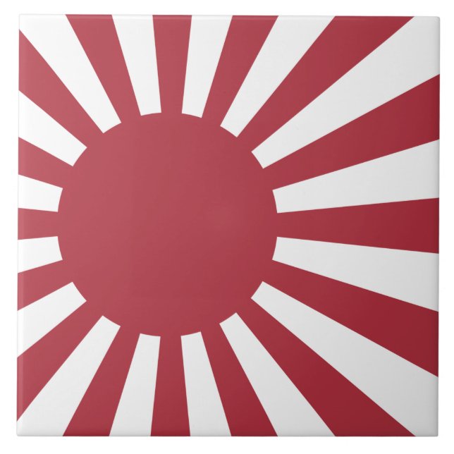 Japan Imperial Rising Sun Flag, Edo to WW2 Ceramic Tile (Front)