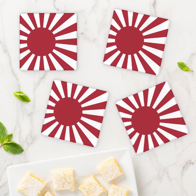 Japan Imperial Rising Sun Flag, Edo to WW2 Coaster Set (In Situ)