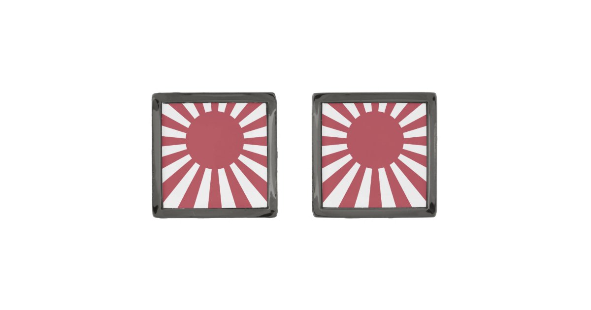 Japan Imperial Rising Sun Flag, Edo to WW2 Cufflinks | Zazzle