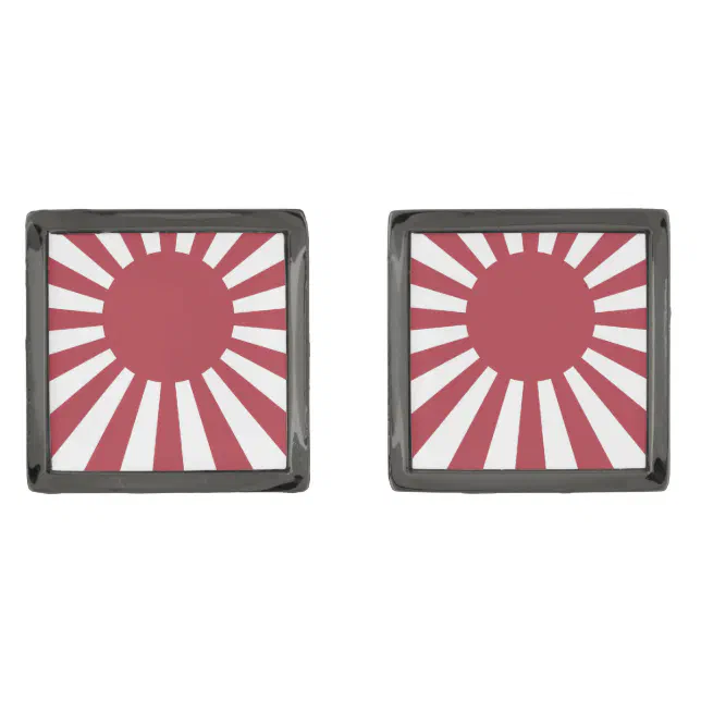 Japan Imperial Rising Sun Flag, Edo to WW2 Cufflinks | Zazzle