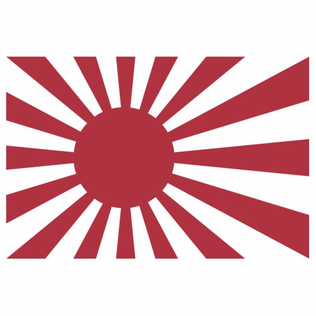 Japan Imperial Rising Sun Flag, Edo to WW2 Cutout (Front)
