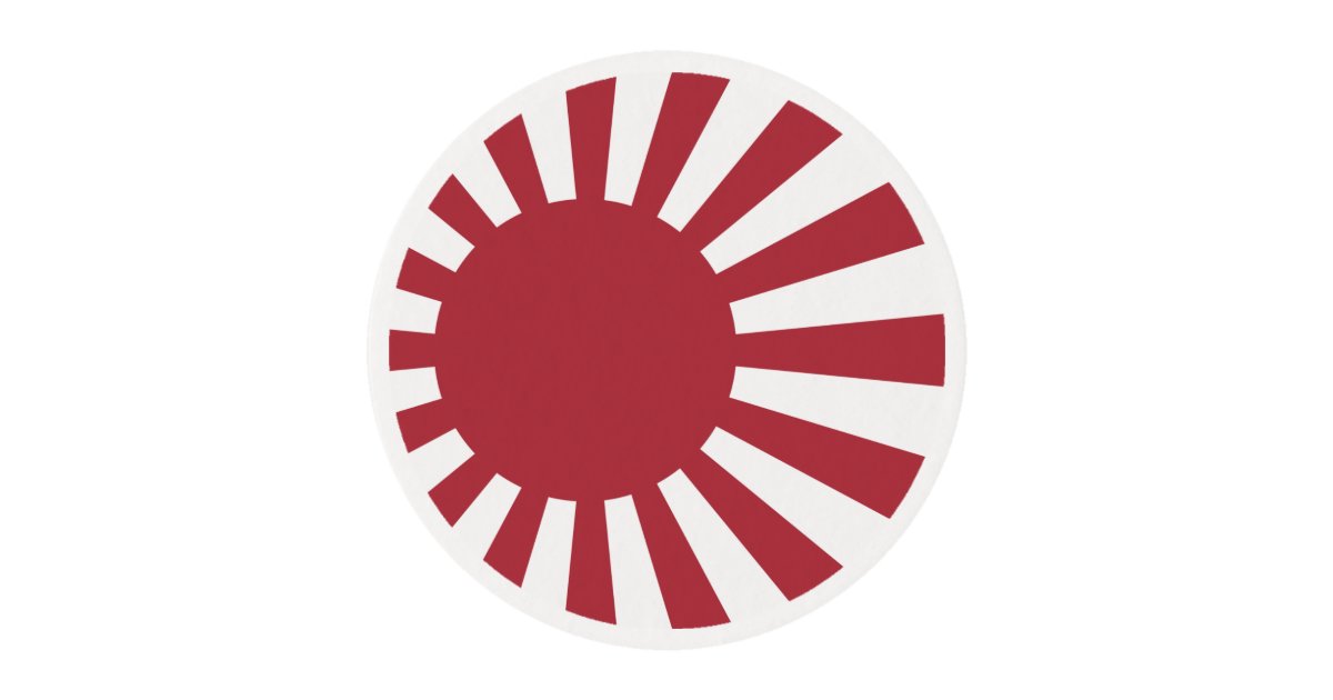 Japan Imperial Rising Sun Flag, Edo to WW2 Edible Frosting Rounds | Zazzle