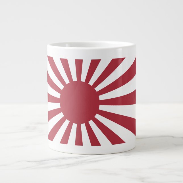 Japan Imperial Rising Sun Flag, Edo to WW2 Giant Coffee Mug (Front)