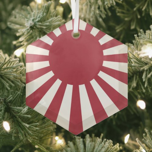 Japan Imperial Rising Sun Flag Edo to WW2 Glass Ornament