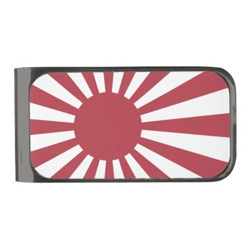 Japan Imperial Rising Sun Flag Edo to WW2 Gunmetal Finish Money Clip