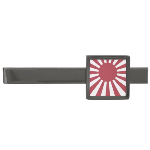 Japan Imperial Rising Sun Flag Edo to WW2 Gunmetal Finish Tie Bar