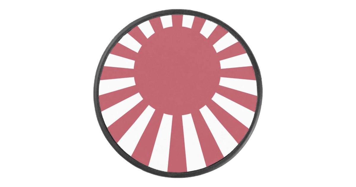 Japan Imperial Rising Sun Flag, Edo to WW2 Hockey Puck | Zazzle