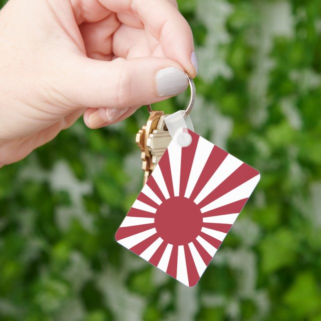 Japan Imperial Rising Sun Flag, Edo to WW2 Keychain (Hand)