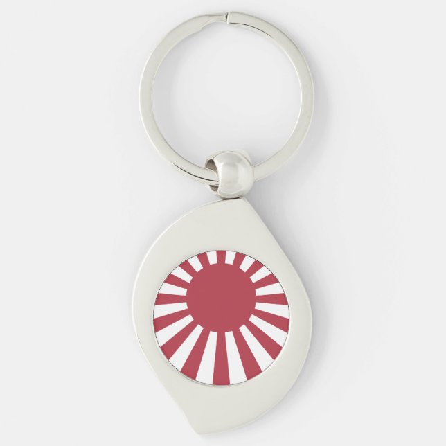 Japan Imperial Rising Sun Flag, Edo to WW2 Keychain (Front)