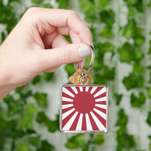 Japan Imperial Rising Sun Flag, Edo to WW2 Keychain