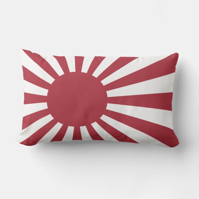 Japan Imperial Rising Sun Flag, Edo to WW2 Lumbar Pillow (Front)
