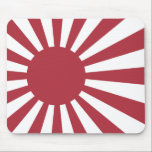 Japan Imperial Rising Sun Flag, Edo to WW2 Mouse Pad<br><div class="desc">The Rising Sun Flag is a Japanese flag (???, Kyokujitsu-ki) that consists of a red disc and sixteen red rays emanating from the disc. Like the Japanese national flag, the Rising Sun Flag symbolizes the sun. The flag was originally used by feudal warlords in Japan during the Edo period. It...</div>