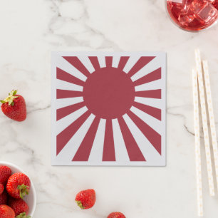 Japan Imperial Rising Sun Flag, Edo to WW2 Napkins