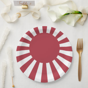 Japan Imperial Rising Sun Flag, Edo to WW2 Paper Plates