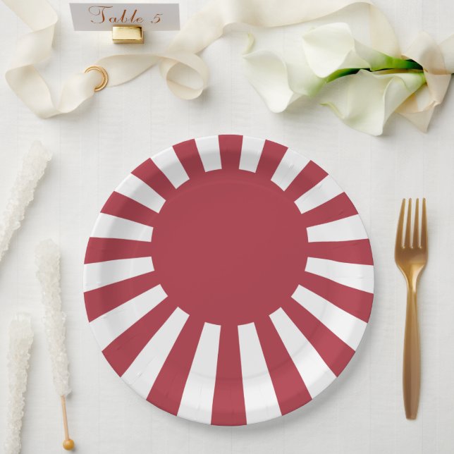 Japan Imperial Rising Sun Flag, Edo to WW2 Paper Plates (Wedding)