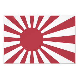 Japan Imperial Rising Sun Flag, Edo to WW2 Photo Print