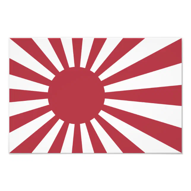 Japan Imperial Rising Sun Flag, Edo to WW2 Photo Print | Zazzle