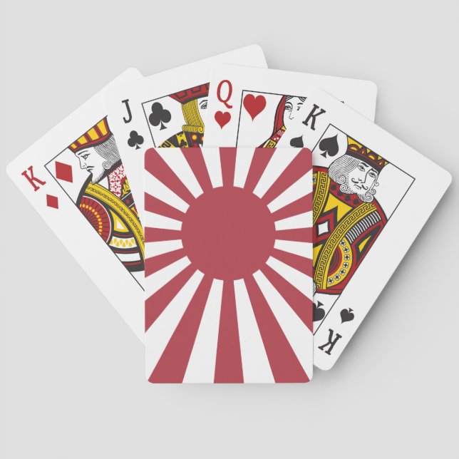 Japan Imperial Rising Sun Flag, Edo to WW2 Poker Cards (Back)