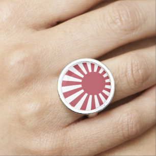 Japan Imperial Rising Sun Flag, Edo to WW2 Ring
