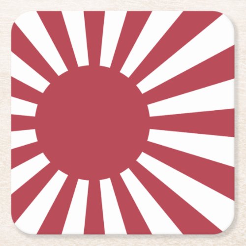 Japan Imperial Rising Sun Flag Edo to WW2 Square Paper Coaster