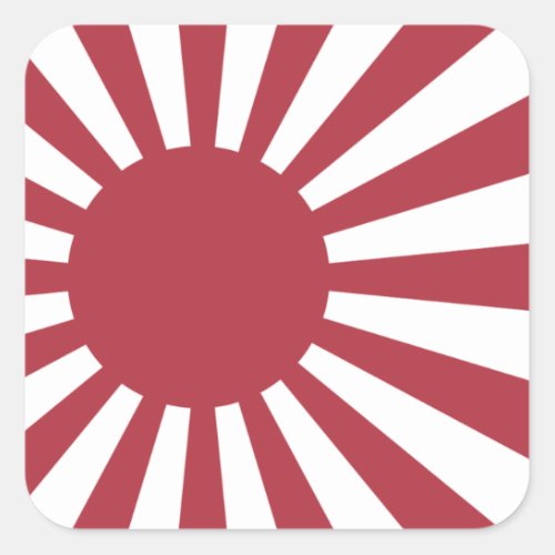 Japan Imperial Rising Sun Flag Edo to WW2 Square Sticker
