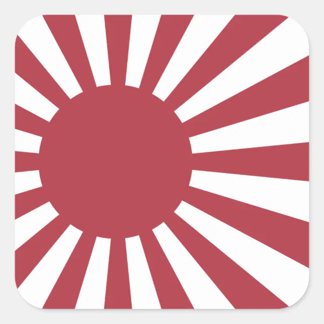 Japan Imperial Rising Sun Flag, Edo to WW2 Square Sticker | Zazzle