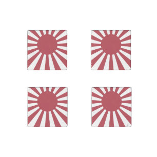 Japan Imperial Rising Sun Flag, Edo to WW2 Stone Magnet