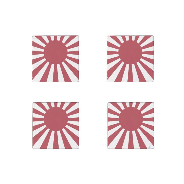 Japan Imperial Rising Sun Flag, Edo to WW2 Stone Magnet (Front)