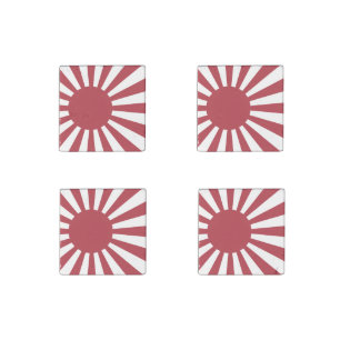 Japan Imperial Rising Sun Flag, Edo to WW2 Stone Magnet