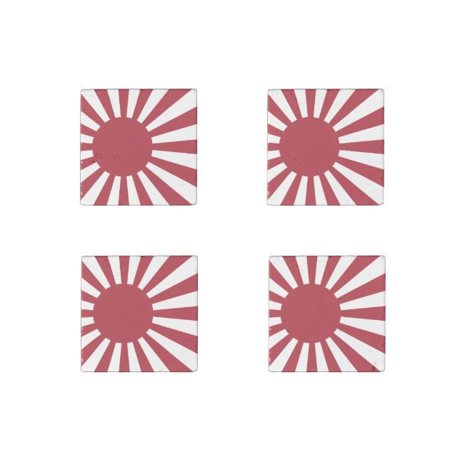 Japan Imperial Rising Sun Flag, Edo to WW2 Stone Magnet (Front)