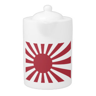 Japan Imperial Rising Sun Flag, Edo to WW2 Teapot