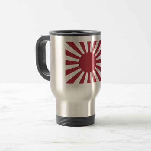 Japan Imperial Rising Sun Flag Edo to WW2 Travel Mug