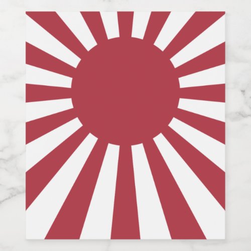 Japan Imperial Rising Sun Flag Edo to WW2 Wine Label