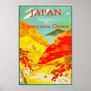 Japan in Autumn Vintage Travel Poster